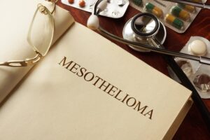 Medical concept: A book with a diagnosis of Mesothelioma.